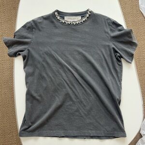 Golden Goose Women's anthracite gray T-shirt with crystals
